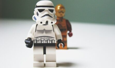 Lego Star Wars C3-P0 behind Stormtrooper toys